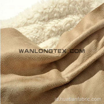 Faux Suede Fabric Bonded Berber Fleece untuk Pakaian